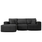 PexFix Modular Sectional Sofa with L-Shape Chaise Modern Upholstered Cloud Couches with Throw Pillows for Living Room Bedroom