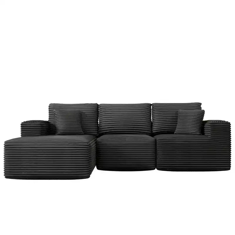 PexFix Modular Sectional Sofa with L-Shape Chaise Modern Upholstered Cloud Couches with Throw Pillows for Living Room Bedroom