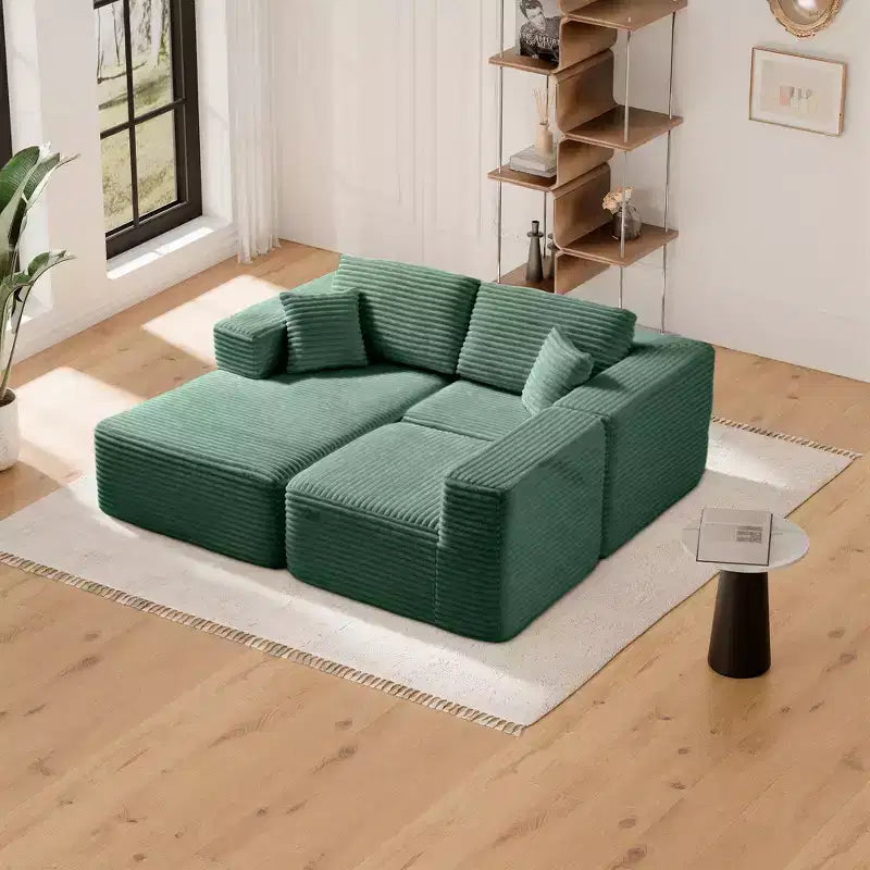 PexFix Modular Sectional Sofa with L-Shape Chaise Modern Upholstered Cloud Couches with Throw Pillows for Living Room Bedroom