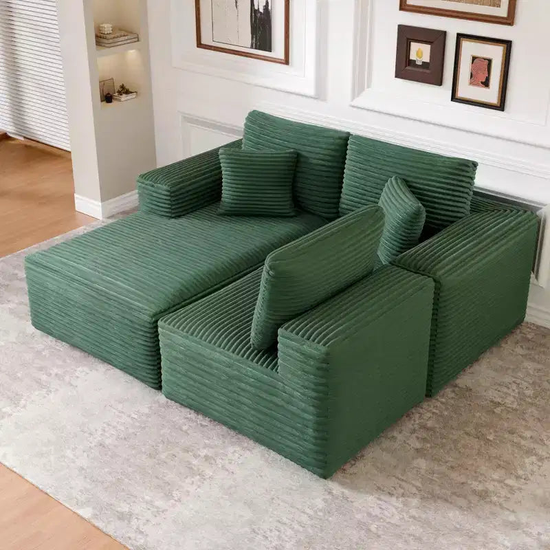 PexFix Modular Sectional Sofa with L-Shape Chaise Modern Upholstered Cloud Couches with Throw Pillows for Living Room Bedroom