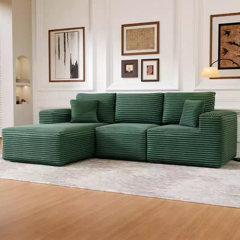 PexFix Modular Sectional Sofa with L-Shape Chaise Modern Upholstered Cloud Couches with Throw Pillows for Living Room Bedroom