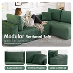 PexFix Modular Sectional Sofa with L-Shape Chaise Modern Upholstered Cloud Couches with Throw Pillows for Living Room Bedroom