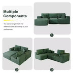 PexFix Modular Sectional Sofa with L-Shape Chaise Modern Upholstered Cloud Couches with Throw Pillows for Living Room Bedroom