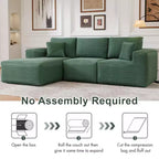 PexFix Modular Sectional Sofa with L-Shape Chaise Modern Upholstered Cloud Couches with Throw Pillows for Living Room Bedroom