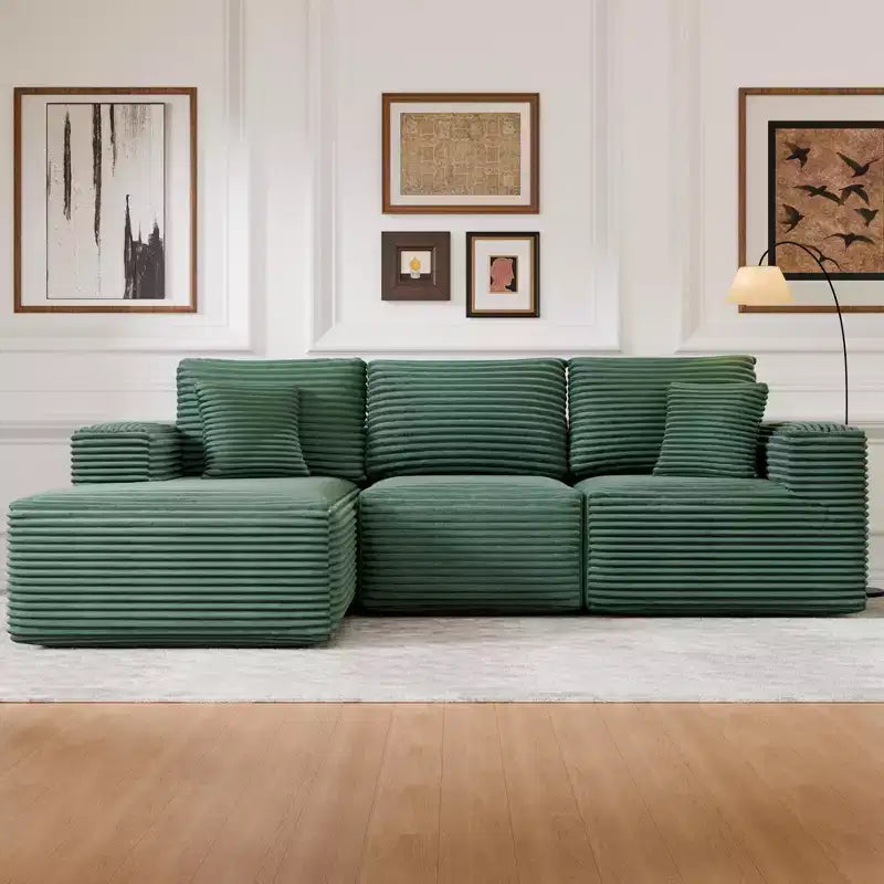 PexFix Modular Sectional Sofa with L-Shape Chaise Modern Upholstered Cloud Couches with Throw Pillows for Living Room Bedroom