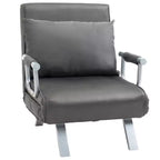 Single Person Folding 5 Position Convertible Sofa Bed Sleeper Chair Chaise Lounge Couch w/Pillow & Steel Frame