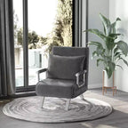 Single Person Folding 5 Position Convertible Sofa Bed Sleeper Chair Chaise Lounge Couch w/Pillow & Steel Frame