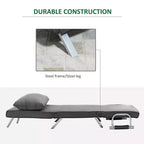 Single Person Folding 5 Position Convertible Sofa Bed Sleeper Chair Chaise Lounge Couch w/Pillow & Steel Frame