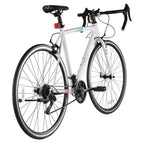 Vélo de route 21 vitesses en acier au carbone avec transmission Shimano, pneus 700x25C et guidon de course pour trajets quotidiens