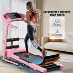 Tapis de course pliable KRISRATE avec banc d'abdominaux, tapis de course portable 3,5 CV amélioré en 2025 pour la maison avec inclinaison, écran LCD intelligent pour la masse grasse et la fréquence cardiaque