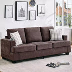 Modern 89 in 3-Seater Sofa for Living Room, Comfy Couches with Deep Seat,Chenille Couch with Cup Holders and Side Storage Pockets for Apartment Lounge