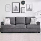 Canapé moderne 88 avec accoudoirs moelleux, canapé 3 places rembourré avec porte-gobelets et poches latérales, canapé profond pour salon et chambre à coucher
