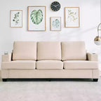 COZONY 89 3-Seater Modern Chenille Sofa with Deep Seats, Cup Holders & Side Storage Pockets, Upholstered Couch for Living Room or Apartment Lounge
