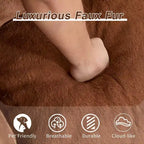 TUYOHW No Assembly Bean Bag Couch,75.2 Oversized Fluffy Loveseat with 2 Pillows,Faux Fur 2-Seater Couch for Living Room,Bedroom