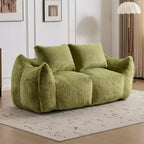 TUYOHW No Assembly Bean Bag Couch,75.2 Oversized Fluffy Loveseat with 2 Pillows,Faux Fur 2-Seater Couch for Living Room,Bedroom