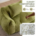 TUYOHW No Assembly Bean Bag Couch,75.2 Oversized Fluffy Loveseat with 2 Pillows,Faux Fur 2-Seater Couch for Living Room,Bedroom