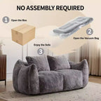 TUYOHW No Assembly Bean Bag Couch,75.2 Oversized Fluffy Loveseat with 2 Pillows,Faux Fur 2-Seater Couch for Living Room,Bedroom