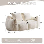 TUYOHW No Assembly Bean Bag Couch,75.2 Oversized Fluffy Loveseat with 2 Pillows,Faux Fur 2-Seater Couch for Living Room,Bedroom