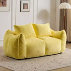 TUYOHW No Assembly Bean Bag Couch,75.2 Oversized Fluffy Loveseat with 2 Pillows,Faux Fur 2-Seater Couch for Living Room,Bedroom