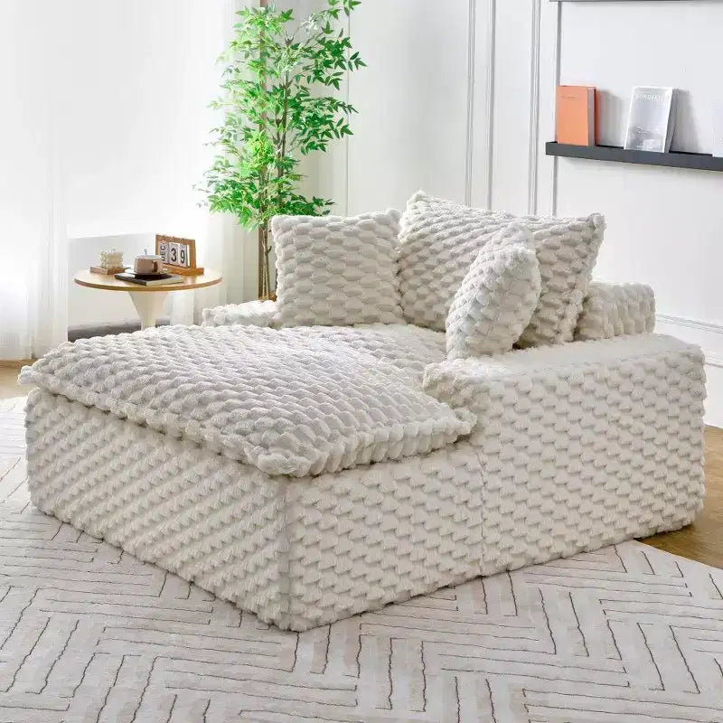 Canapé surdimensionné TUYOHW, large canapé de sol avec 2 oreillers pour petit espace, capacité de 180 kg, aucun assemblage requis