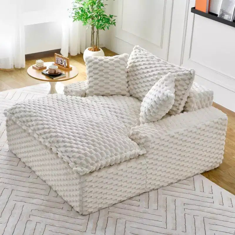 Canapé surdimensionné TUYOHW, large canapé de sol avec 2 oreillers pour petit espace, capacité de 180 kg, aucun assemblage requis