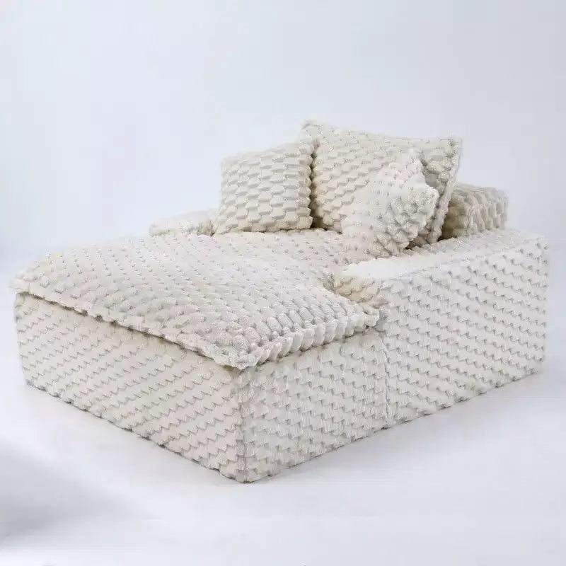 Canapé surdimensionné TUYOHW, large canapé de sol avec 2 oreillers pour petit espace, capacité de 180 kg, aucun assemblage requis
