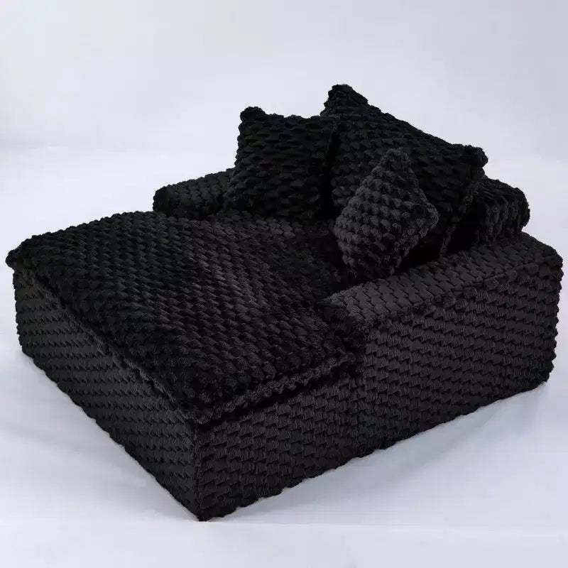 Canapé surdimensionné TUYOHW, large canapé de sol avec 2 oreillers pour petit espace, capacité de 180 kg, aucun assemblage requis