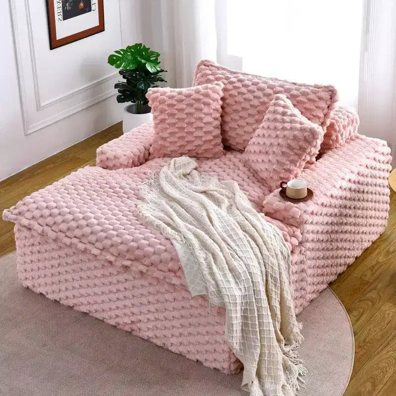 TUYOHW Oversized Single Seater Sofa,Wide Floor Couch with 2 Pillows for Small Space,400lb Capacity,No Assembly Required