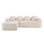EHMKNP 101 L-Shaped Sectional Sofa with Curved Chaise  Modular Chenille Cloud Couch, No Assembly Required