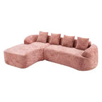 EHMKNP 101 L-Shaped Sectional Sofa with Curved Chaise  Modular Chenille Cloud Couch, No Assembly Required