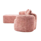 EHMKNP 101 L-Shaped Sectional Sofa with Curved Chaise  Modular Chenille Cloud Couch, No Assembly Required