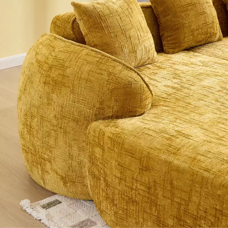 EHMKNP 101 L-Shaped Sectional Sofa with Curved Chaise  Modular Chenille Cloud Couch, No Assembly Required
