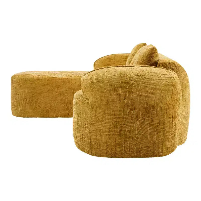 EHMKNP 101 L-Shaped Sectional Sofa with Curved Chaise  Modular Chenille Cloud Couch, No Assembly Required
