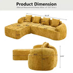 EHMKNP 101 L-Shaped Sectional Sofa with Curved Chaise  Modular Chenille Cloud Couch, No Assembly Required