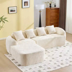 EHMKNP 101 L-Shaped Sectional Sofa with Curved Chaise  Modular Chenille Cloud Couch, No Assembly Required