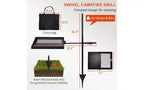 Karl Home Grille de cuisson pliable pivotante portable pour feu de camp, grille de cuisson pour foyer extérieur