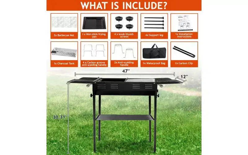 Karl Home Portable Charcoal Grills For Outdoor Bbq With Carrying Bag
