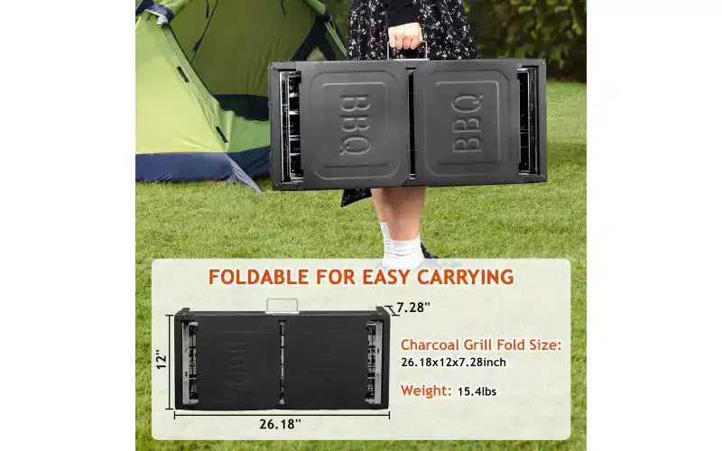 Karl Home Portable Charcoal Grills For Outdoor Bbq With Carrying Bag