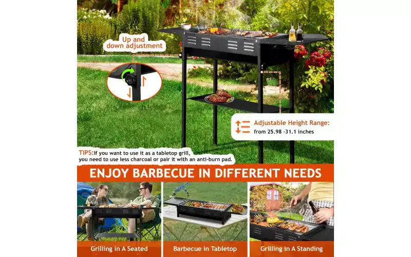 Karl Home Portable Charcoal Grills For Outdoor Bbq With Carrying Bag