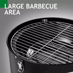 Karl Home Vertical Steel Charcoal Smoker Double Layer Round BBQ Grill for Outdoor Cooking