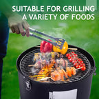 Karl Home Vertical Steel Charcoal Smoker Double Layer Round BBQ Grill for Outdoor Cooking
