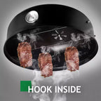Karl Home Vertical Steel Charcoal Smoker Double Layer Round BBQ Grill for Outdoor Cooking