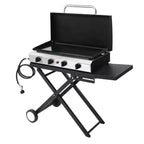 Karl Home 4 Burner Foldable Propane Griddle Rolling Flat Top Gas Grill with Wheels and Lid for Outdoor Cooking Camping