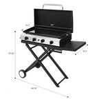 Plaque chauffante pliable au propane Karl Home 4 brûleurs, avec roulettes et couvercle, pour la cuisson en extérieur et le camping