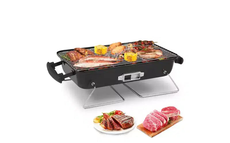 Karl Home Barbecue Portable d'Extérieur sur Table au Charbon de Bois, Rouge