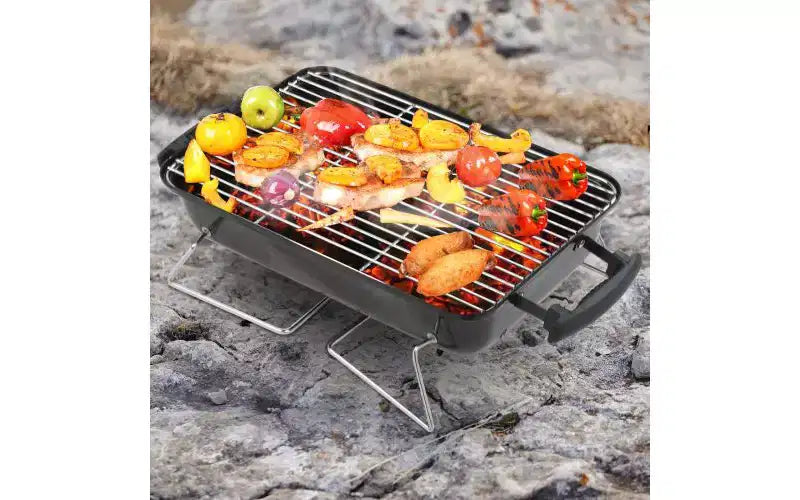 Karl Home Barbecue Portable d'Extérieur sur Table au Charbon de Bois, Rouge