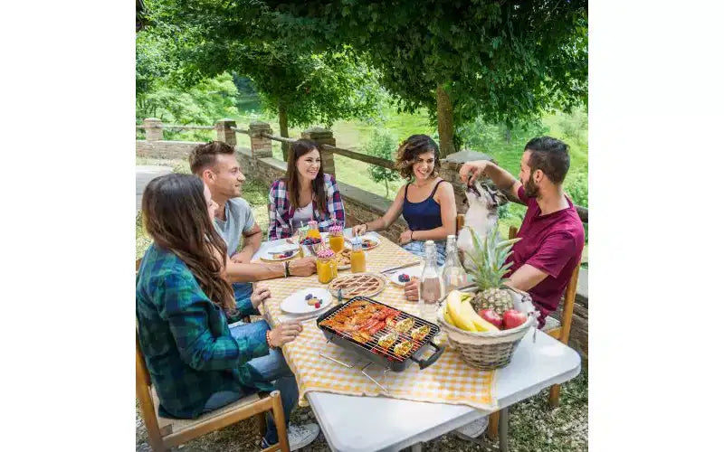 Karl Home Barbecue Portable d'Extérieur sur Table au Charbon de Bois, Rouge