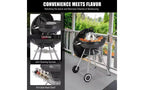 Karl Home Portable Charcoal Grill in Black with Wheels and Storage Holder