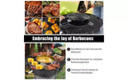 Karl Home Portable Charcoal Grill in Black with Wheels and Storage Holder