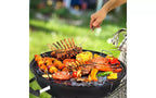 Karl Home Portable Charcoal Grill in Black with Wheels and Storage Holder